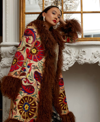 Suzani coat brown