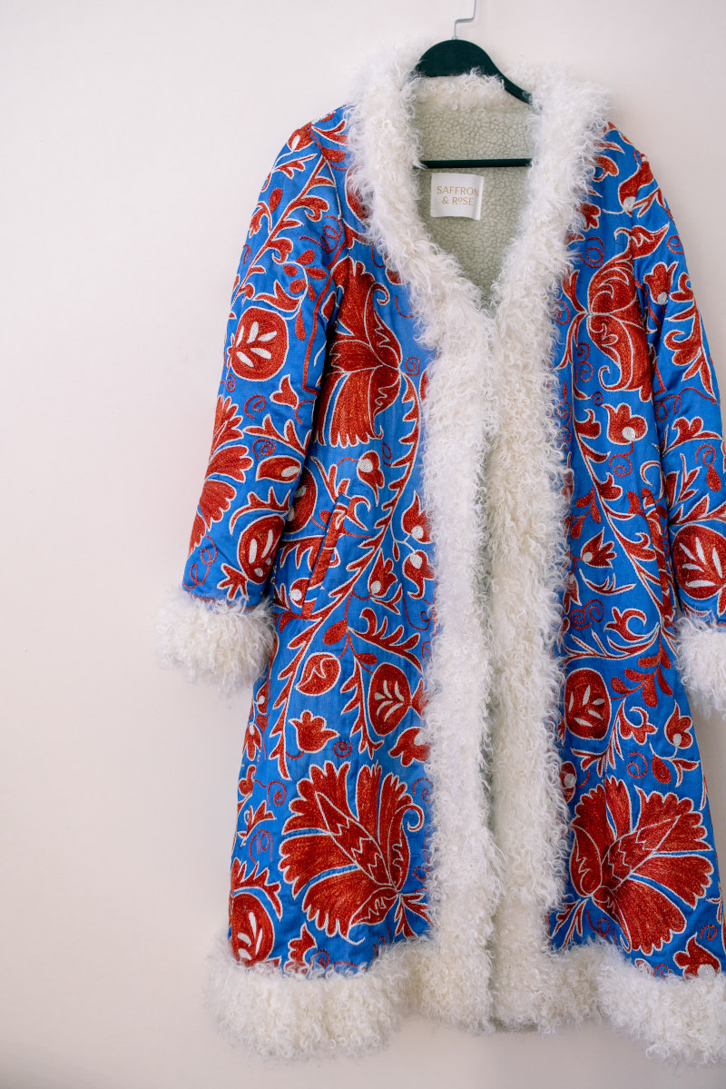 Pomegranate blue silk jacket/coat