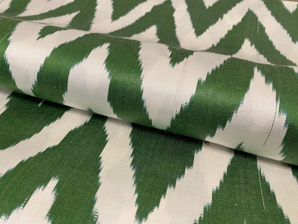 ZigZag Green silk kimono