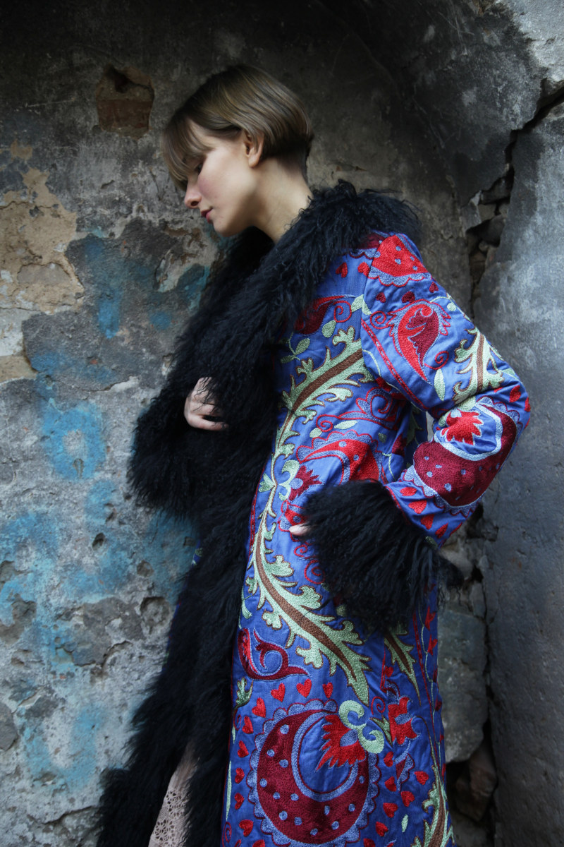 Forget-Me-Not silk coat